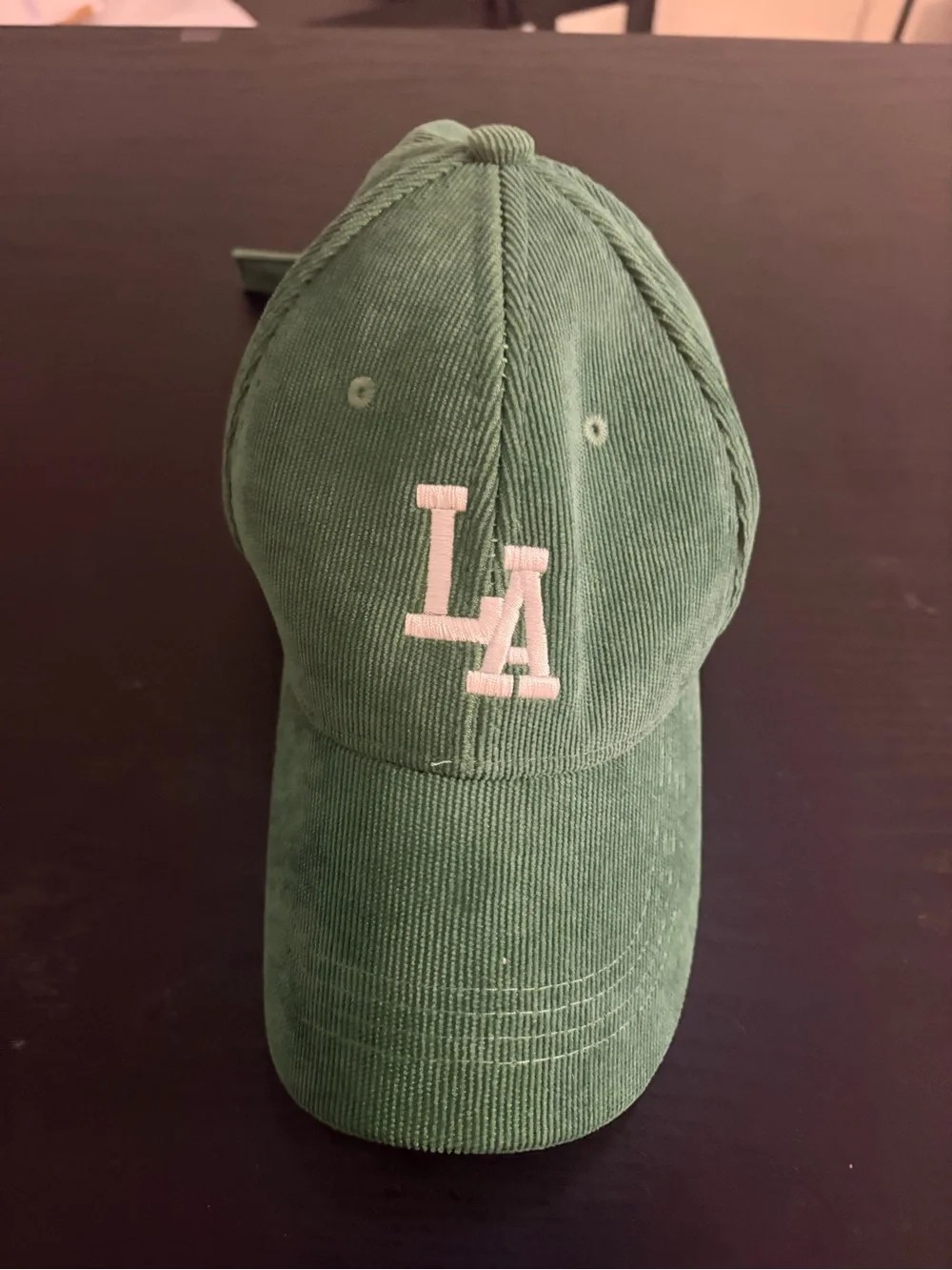 Green Corduroy LA Baseball Cap